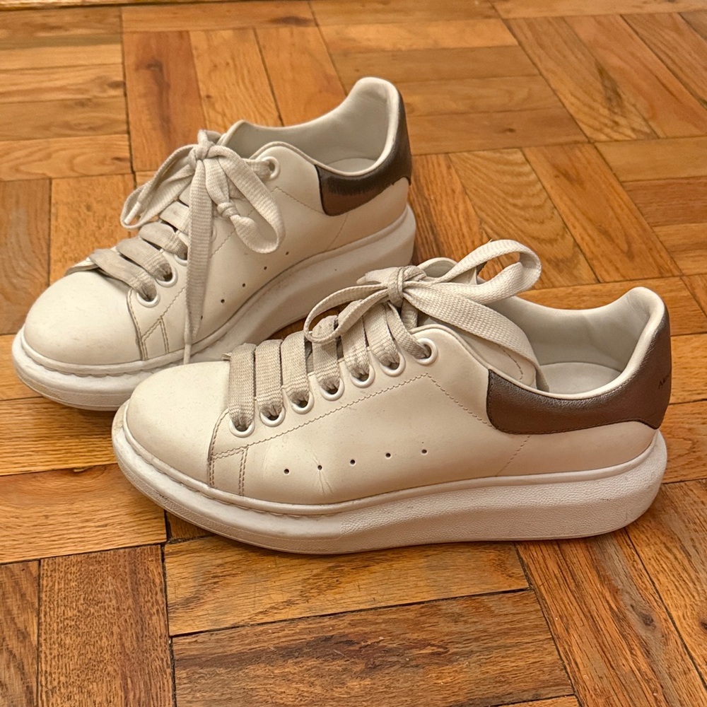 Alexander McQueen Cream and Brown Sneakers